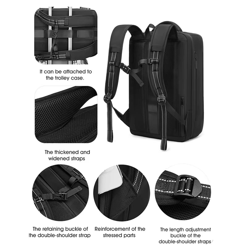 Large Capacity Multi-Functional Oxford Cloth Backpack with Vacuum Compression Men Waterproof Business Bag School Use