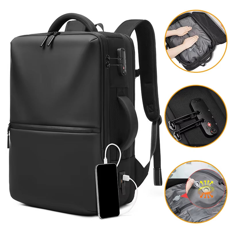 Large Capacity Multi-Functional Oxford Cloth Backpack with Vacuum Compression Men Waterproof Business Bag School Use