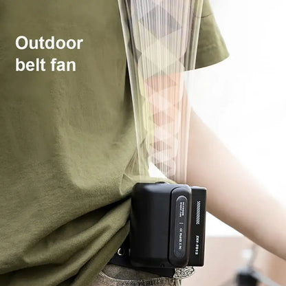 Outdoor waist hanging fan, 3-speed strong wind handheld, portable USB belt clip neck fan, suitable for outdoor travel